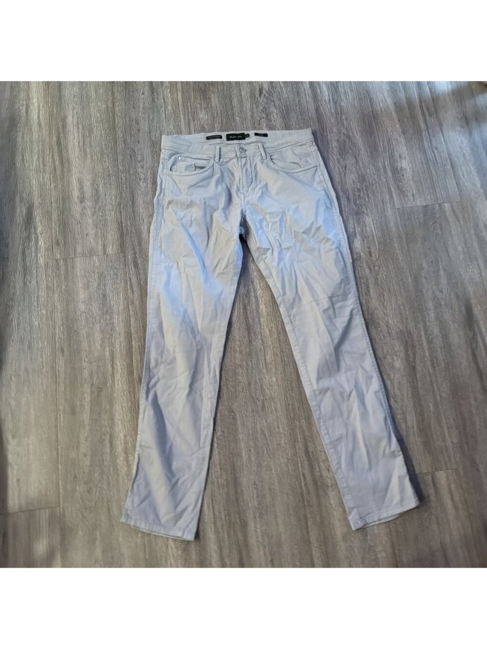 Massimo Dutti Jeans Mens 31x30 Gray Slim Tapered Stretch Italian Fabric Pants